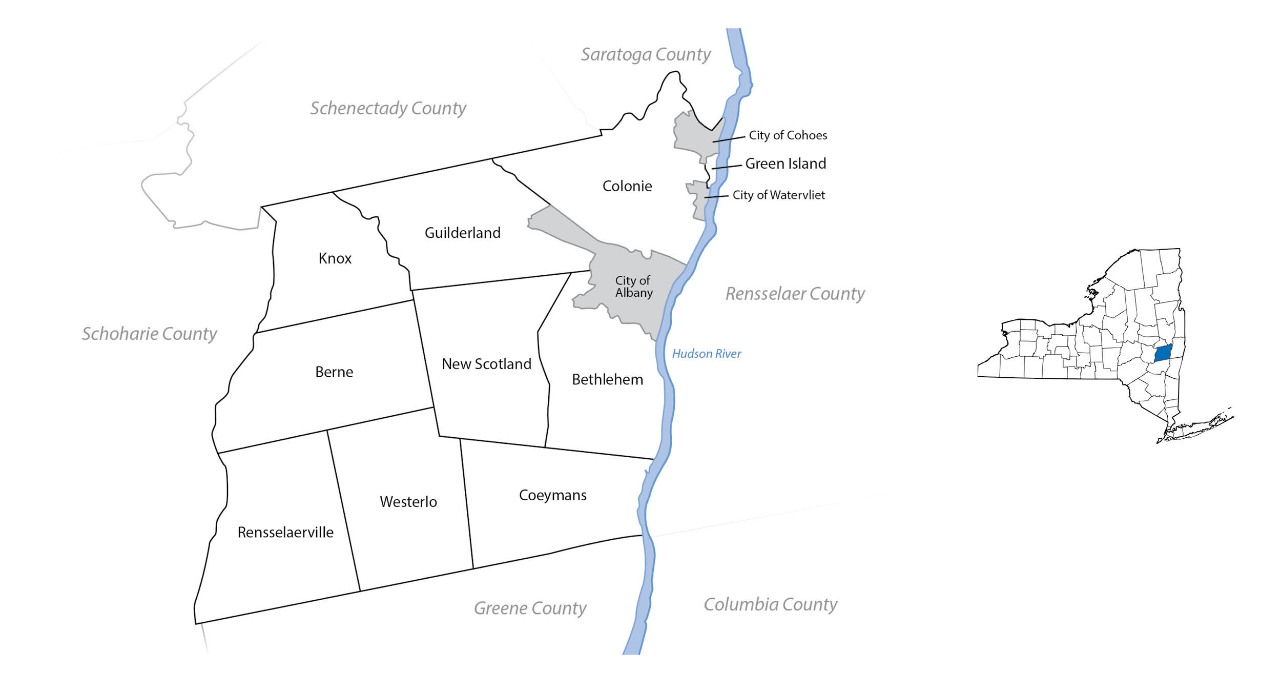 Albany County Map
